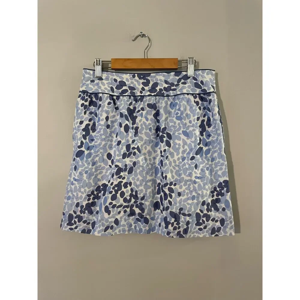 Vineyard Vines Silk Blend Brush Stroke Polka Dot Preppy Mini Skirt 4 - Picture 2 of 6